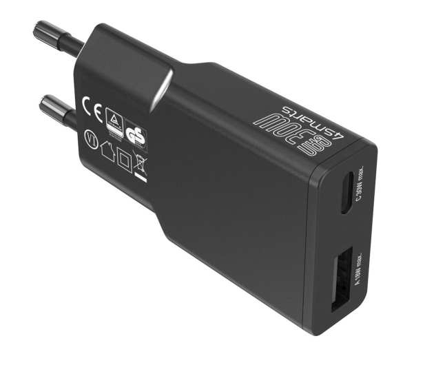 4smarts Ładowarka sieciowa FlatPlug Duos 30W GaN USB-C/USB-A czarny - 1486361 - zdjęcie 2